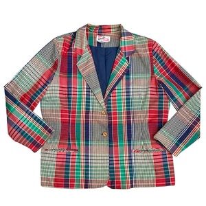Vintage Plaid Blazer Suit Jacket 40 L Large XL